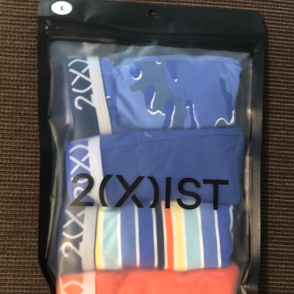 2(X)IST MENS COTTON STRETCH JOCK STRAP 3+1 BONUS PACK NIB NWT SIZE L